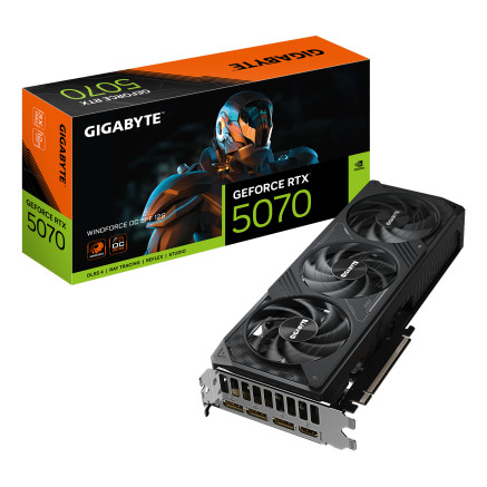 GIGABYTE GeForce RTX 5070 WINDFORCE OC SFF 12G Carte Graphique - 12Go GDDR7, 192 bits, PCI-E 5.0, 2542 MHz Core Clock, 3 x DP