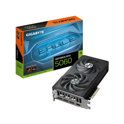 GIGABYTE GeForce RTX 5060 EAGLE OC 8G Carte Graphique - 8GB GDDR7, 128bit, PCI-E 5.0, 2550 MHz Fréquence du cœur, 3 x