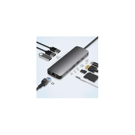 0301658 - ADAPTAEUR USB TYPE C VERS HDMI ,RJ45 ,SD,TF,AUDIO, PD ,USB-A/F 3.0.x 3 | ECP Grossiste informatique