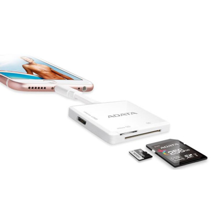 ADADF030206 Adaptateur SD MicroSD vers Apple (Lightning) Blanc