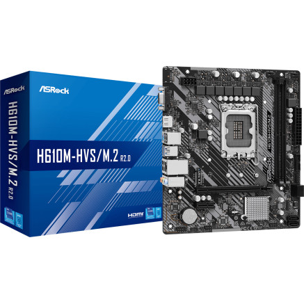 ASRCM040095 ASROCK H610M-HVS M.2 R2.0 - MATX - LGA 1700 - 2x DDR4 - HDMI - VGA - M.2