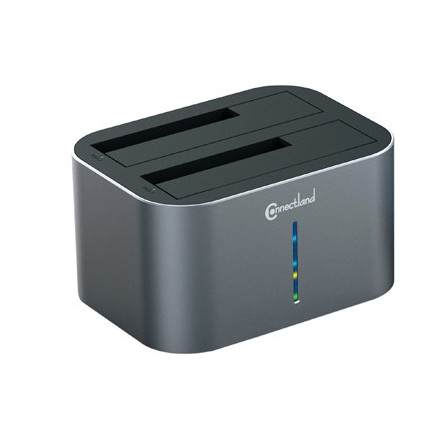 Docking pour 2xHDD 2.5/3.5p Sata USB3 Silver | ECP Grossiste informatique